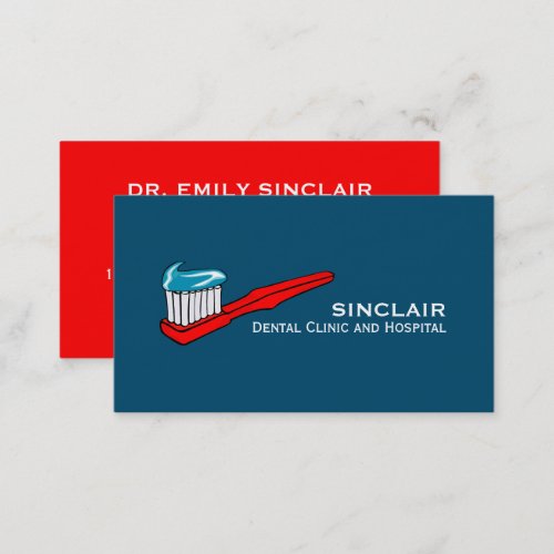 Toothbrush  Toothpaste Dentistry Dentist Business Card