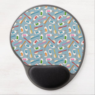Toothbrush & Toothpaste Pattern Gel Mouse Pad