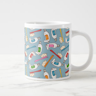 Toothbrush & Toothpaste Pattern Giant Coffee Mug