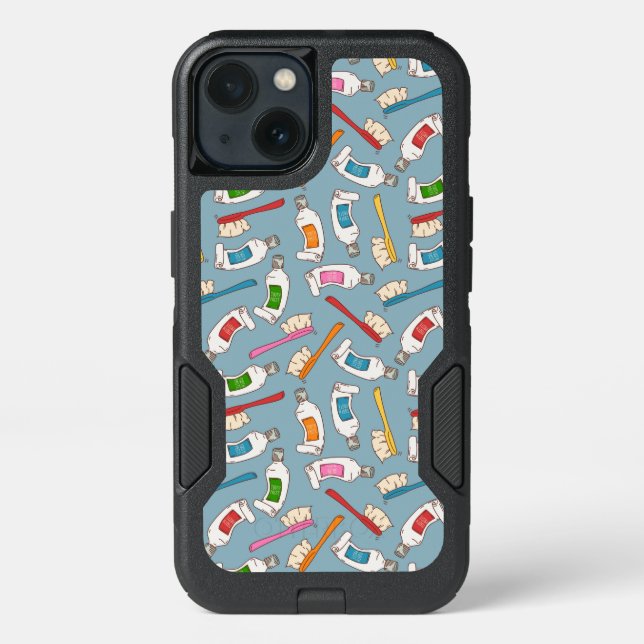 Toothbrush & Toothpaste Pattern Otterbox iPhone Case (Back)