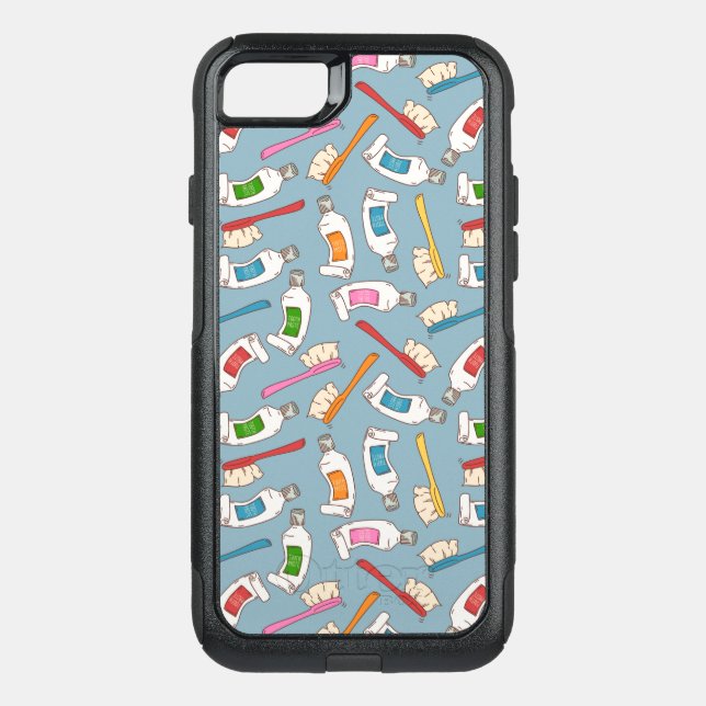 Toothbrush & Toothpaste Pattern Otterbox iPhone Case (Back)