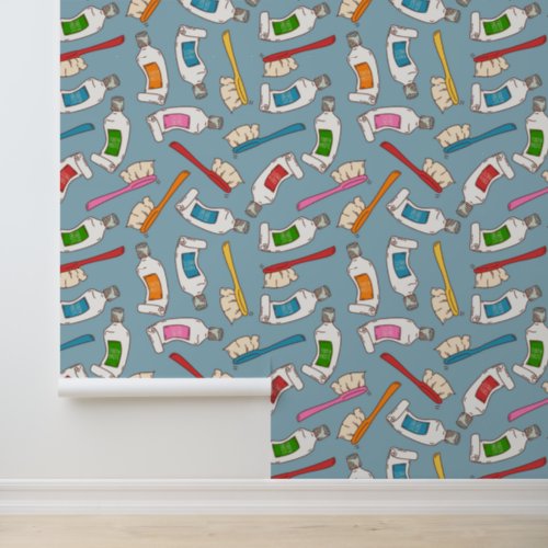 Toothbrush  Toothpaste Pattern Wallpaper