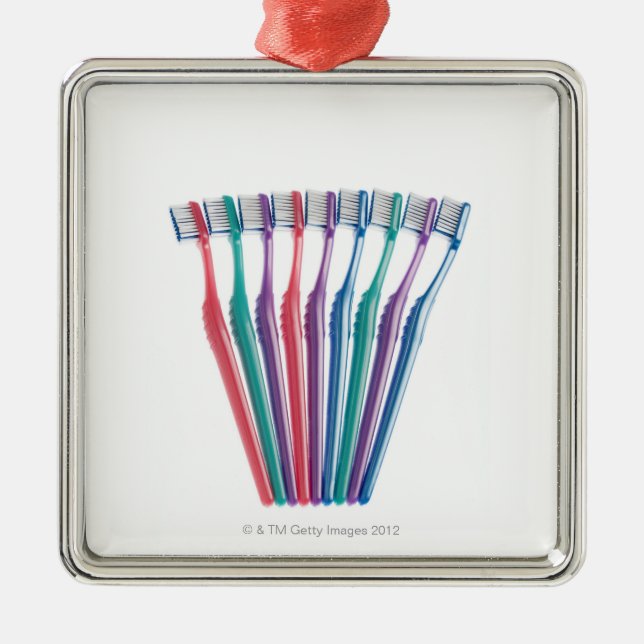 Toothbrushes Metal Ornament (Front)