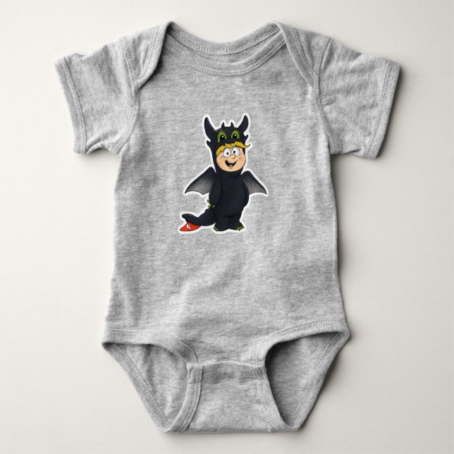 Toothless and Hiccup In One Baby Bodysuit (Front)