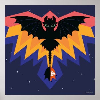 Toothless Colored Flight Graphic Poster by howtotrainyourdragon at Zazzle