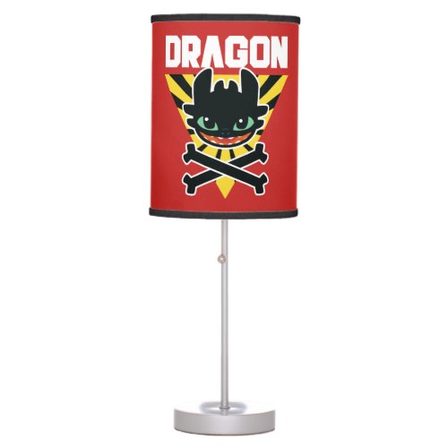Toothless DRAGON Cross Bones Hazard Icon Table Lamp
