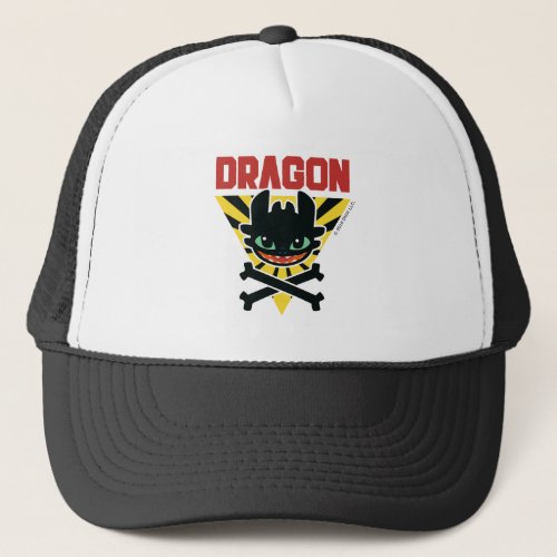 Toothless DRAGON Cross Bones Hazard Icon Trucker Hat
