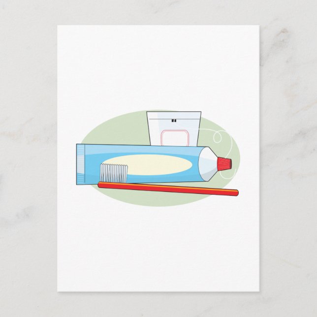 Toothpaste and Brush Postcard (Front)