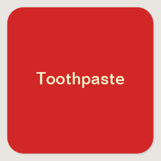 Toothpaste Label/ Square Sticker