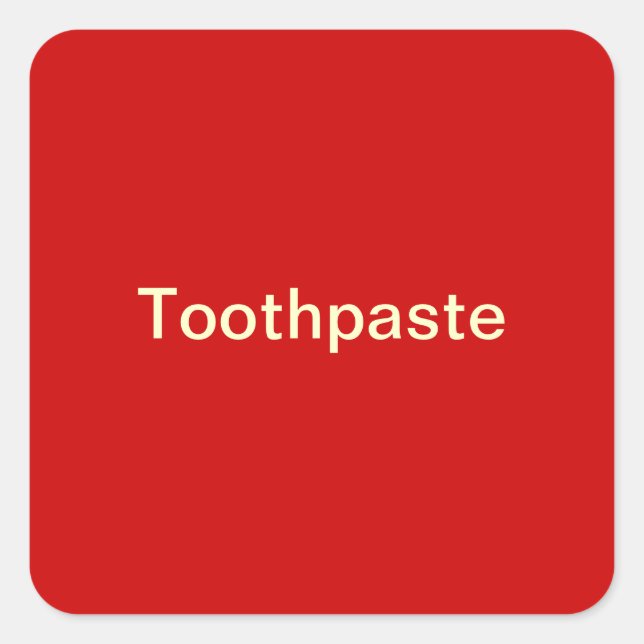 Toothpaste Label/ Square Sticker (Front)