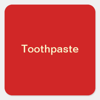 Toothpaste Label/ Square Sticker