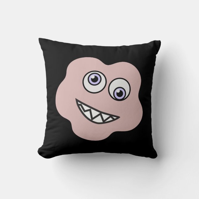 Toothy Blob Pop Throw Pillow (Front)