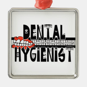 TOOTHY DENTAL HYGIENIST LOGO METAL ORNAMENT