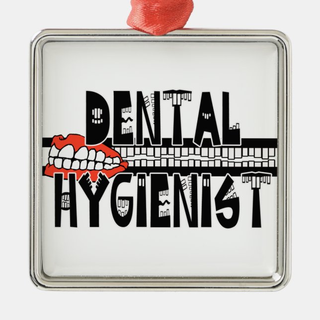 TOOTHY DENTAL HYGIENIST LOGO METAL ORNAMENT (Front)