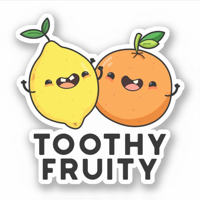 Toothy Fruity Funny Fruit Pun  Sticker (Front)