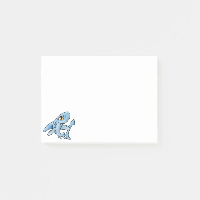 Toothy Grin Cartoon Shark Post-it Notes (Front)