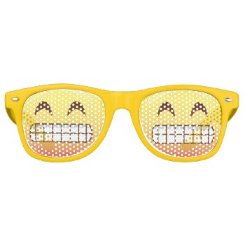 Toothy Grin Emoji Face Smile Party Glasses by EmojiSass at Zazzle