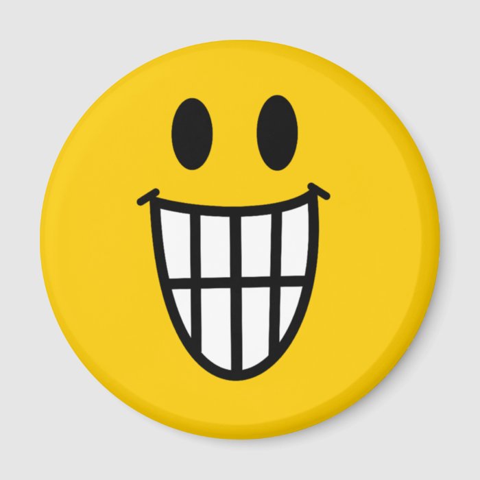 Toothy grin smiley refrigerator magnets