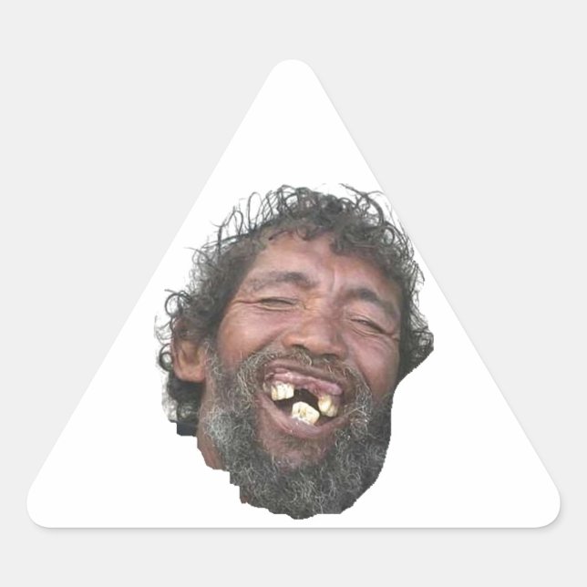 Toothy Man Triangle Sticker (Front)