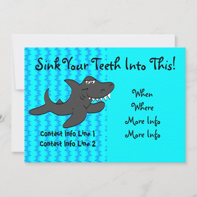 Toothy Shark Invitation (Front)