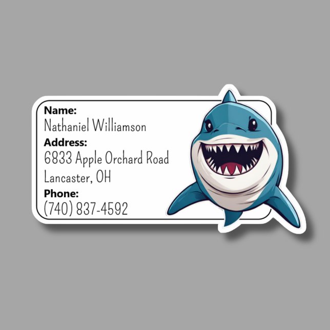 Toothy Shark Luggage ID  Sticker (Creator Uploaded)