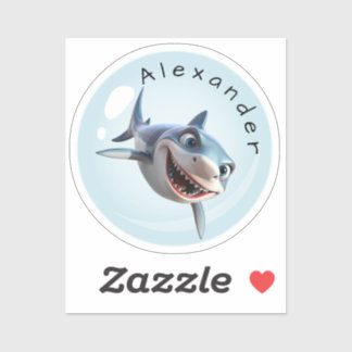 Toothy Shark Personalize Sticker
