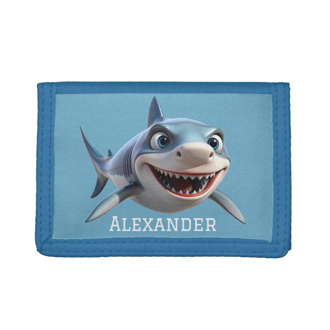 Toothy Shark Tri-fold Wallet (Front)