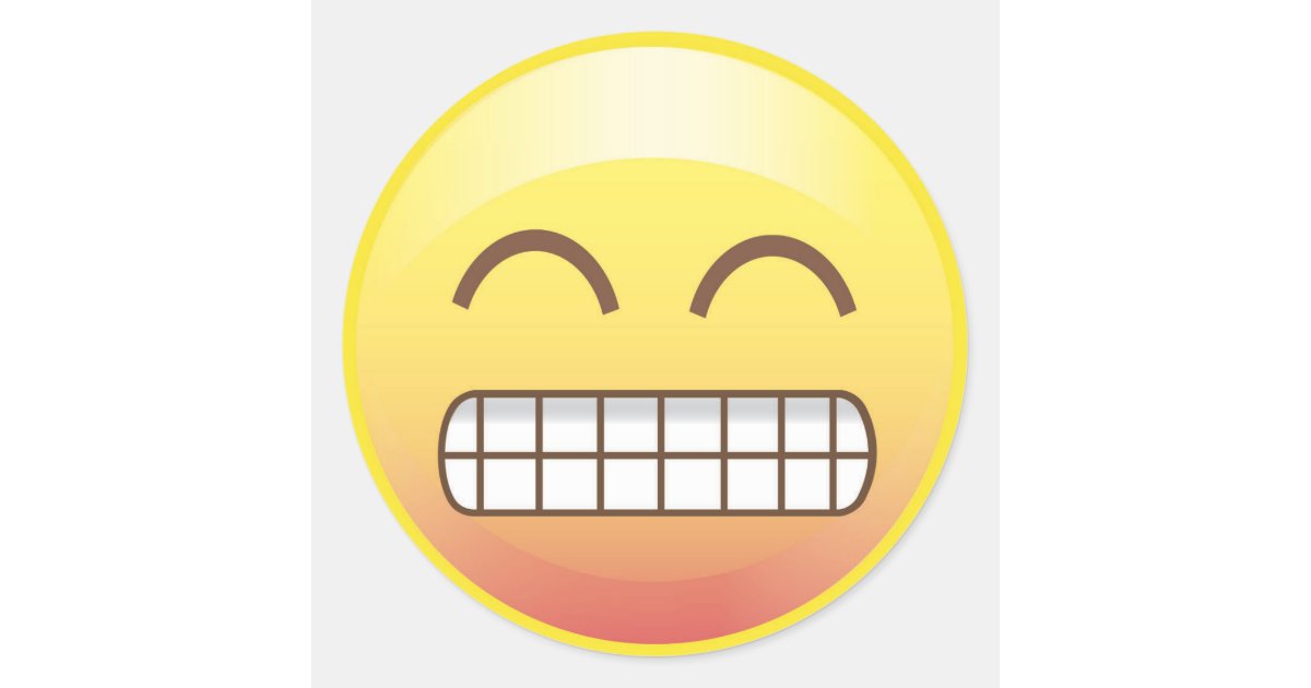 Toothy Smile Yellow Emoji Sticker