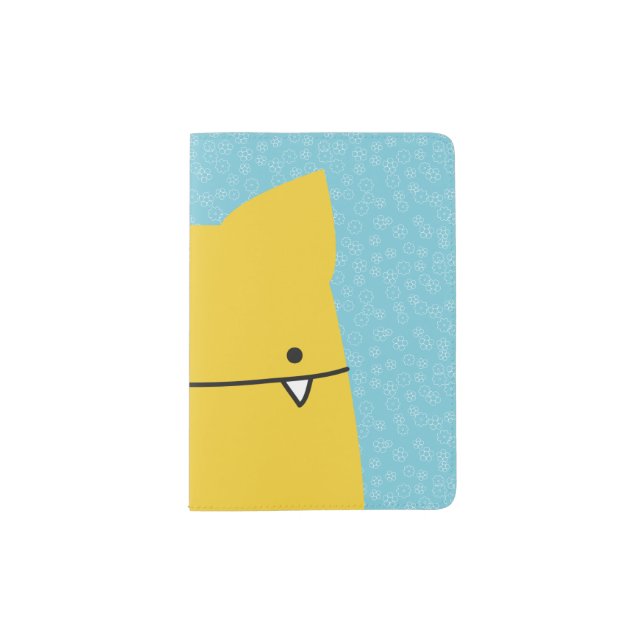 Toothy Yellow Cat Passport Cover (Front)