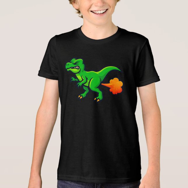 Tootin' T-Rex Funny Dino Fart Tri-Blend Shirt (Front)