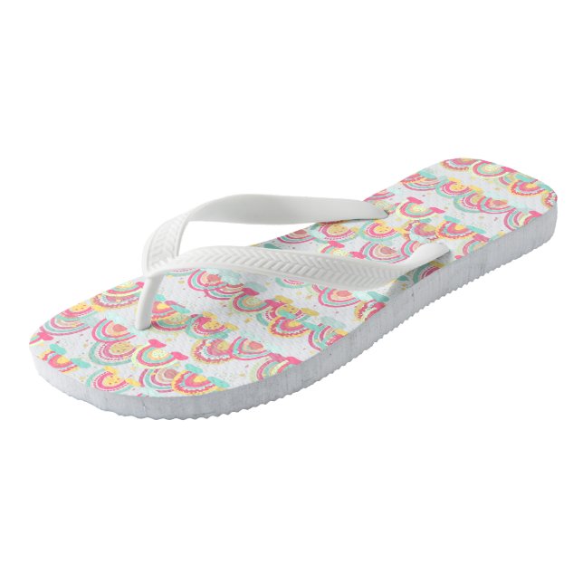 Tootsie Fruity Rainbow Flip Flops  (Angled)