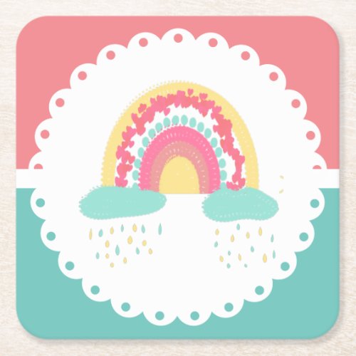 Tootsie Fruity Rainbow Paper Coasters 