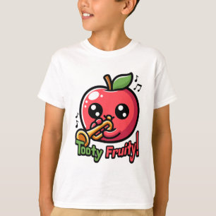 Tooty Fruity! Cute Trumpet Apple Pun T-Shirt