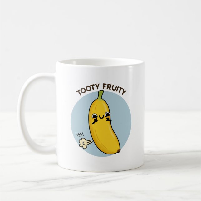 Tooty Fruity Funny Banana Fruit Pun  Coffee Mug (Left)