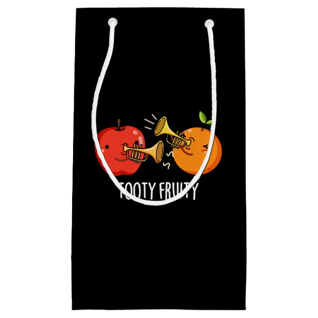 Tooty Fruity Funny Fruit Musician Pun Dark BG Small Gift Bag (Front)