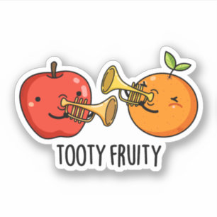 Tooty Fruity Funny Fruit Musician Pun Sticker