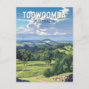 Toowoomba Australia Travel Art Vintage Postcard