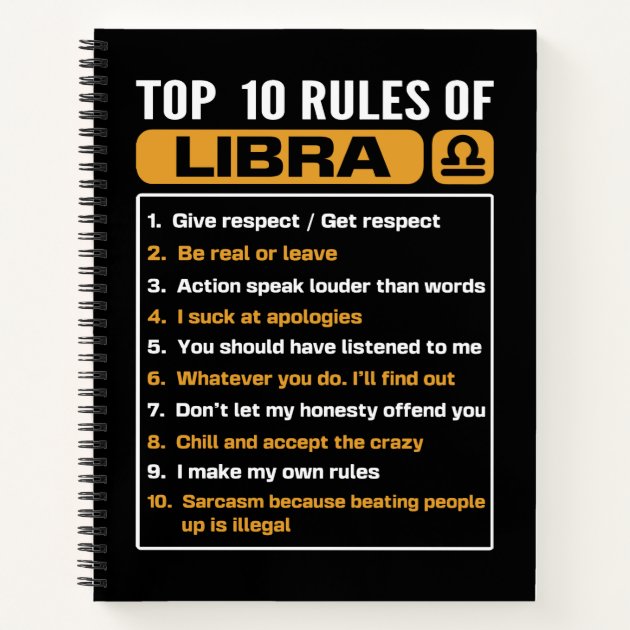 Top 10 rRules Of libra Libra Facts Traits Rules Notebook Zazzle