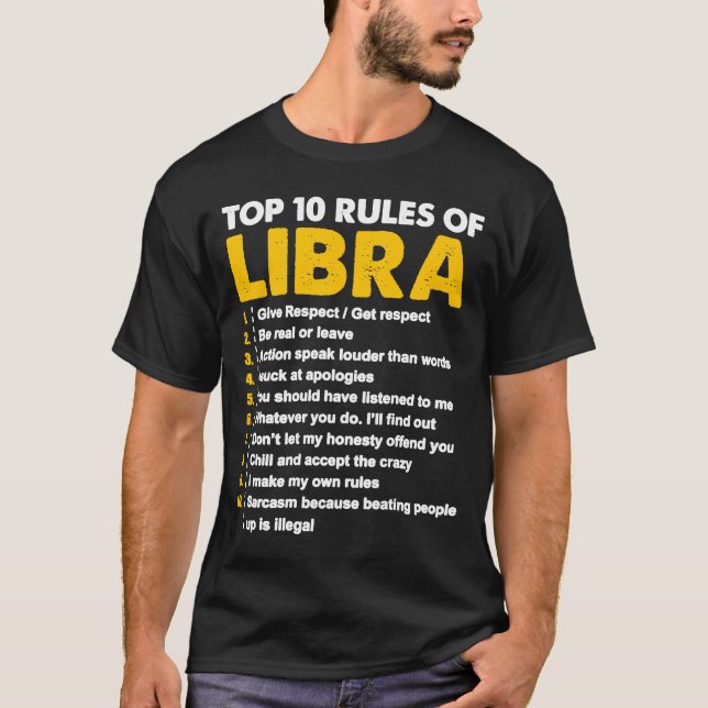 Top 10 Rules Libra Horoscope Birthday (Front)