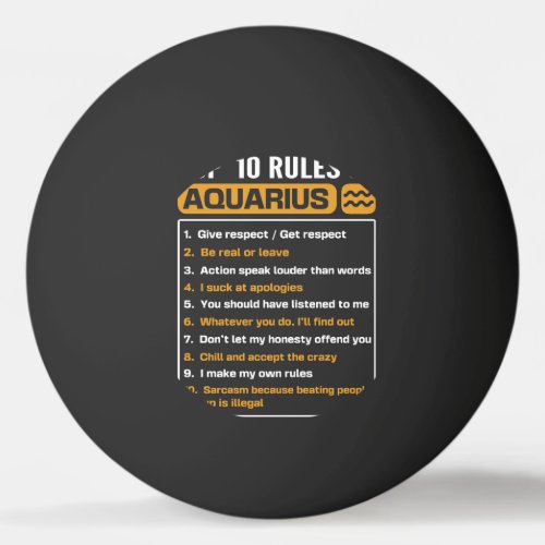 Top 10 rules of Aquarius Funny Aquarius 10 Rules  Ping Pong Ball