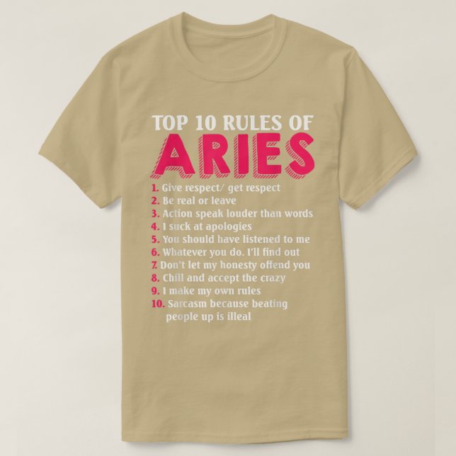 Top 10 Rules Of Aries Zodiac Sign  (Design Front)