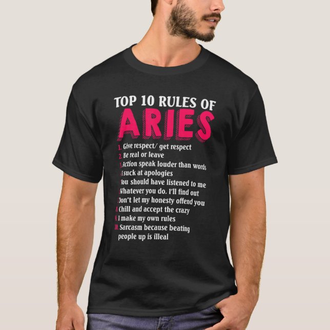 Top 10 Rules Of Aries Zodiac Sign (Front)