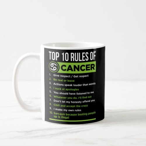 Top 10 Rules Of Cancer Zodiac Facts Traits Horosco Coffee Mug