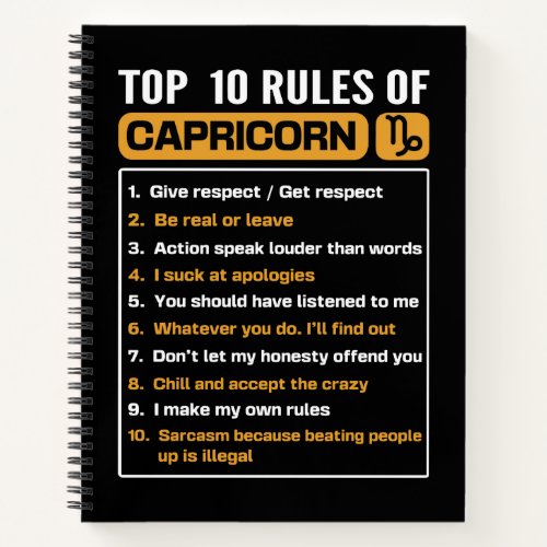 Top 10 Rules Of Capricorn Capricorn Facts Traits Notebook