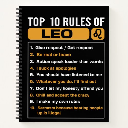Top 10 Rules Of Leo Leo Facts Traits Notebook