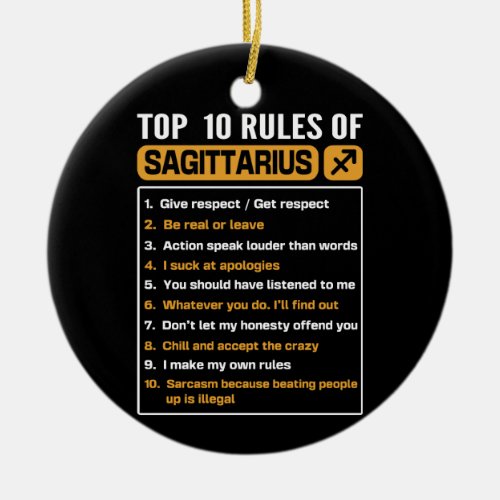 Top 10 Rules Of Sagittarius Sagittarius Traits Ru Ceramic Ornament