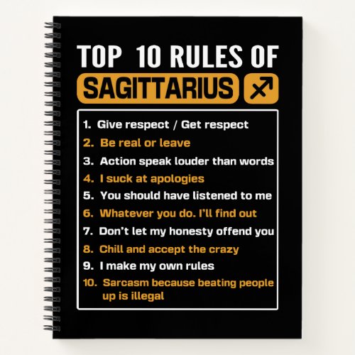 Top 10 Rules Of Sagittarius Sagittarius Traits Ru Notebook