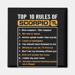 Top 10 rules of Scorpio, Funny Scorpio Facts, Zodi Magnet