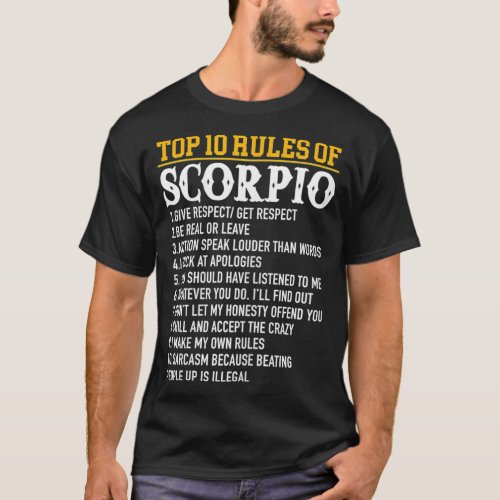 Top 10 Rules Of Scorpio October 23  November 21