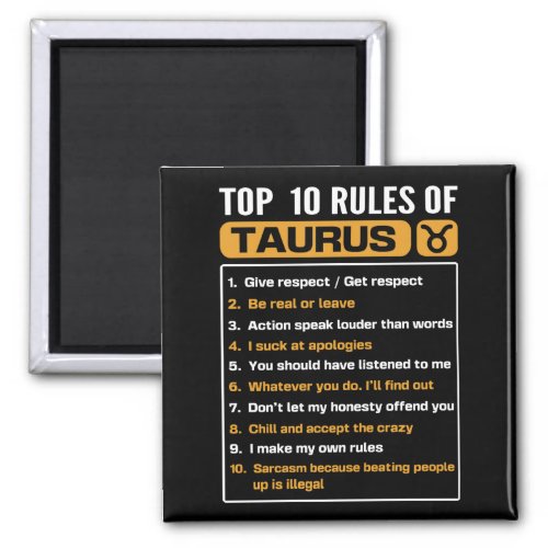 Top 10 rules of Taurus Taurus Traits Facts Horosc Magnet